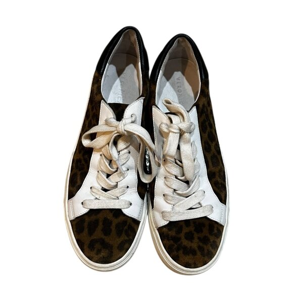 Veronica Beard Bibi Leopard-Print Suede Skater Sneakers - Picture 3 of 7